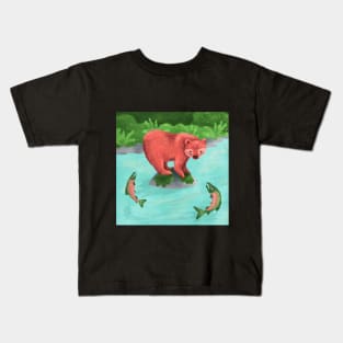 Bear fishing for salmon in the Great Bear Rainforest Kids T-Shirt